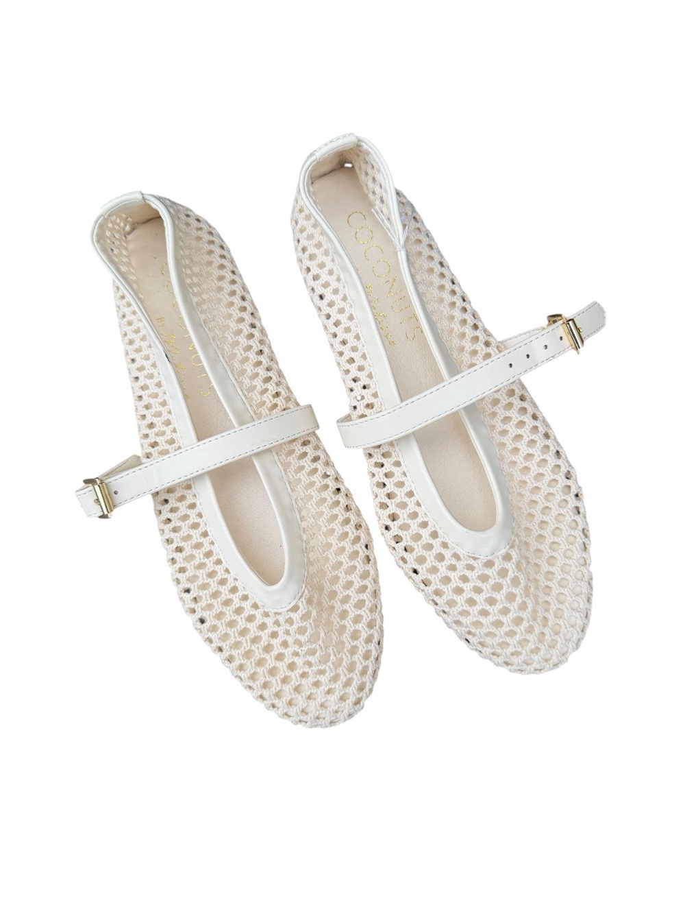 Coconuts by Matisse Cream Mesh Mary Jane Flats size 8 - Picture 1 of 7